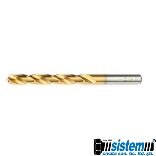 HSS-E DIN 338 CYLINDRICAL SHANK DRILL BIT - TiN COATED